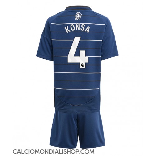 Maglie da calcio Aston Villa Ezri Konsa #4 Terza Maglia Bambino 2024-25 Manica Corta (+ Pantaloni corti)